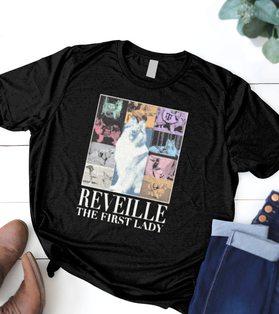 Reveille The First Lady Texas A&M Colorful Collage T-Shirt