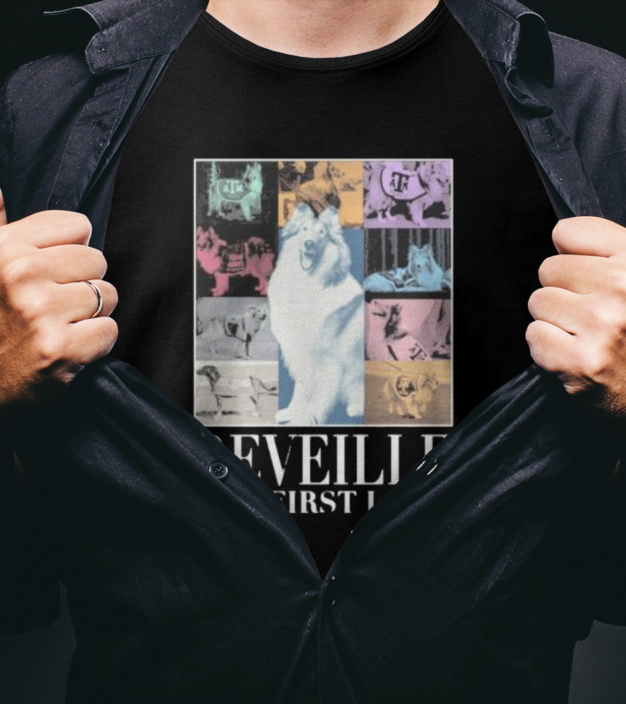 Reveille The First Lady Texas A&M Colorful Collage T-Shirt