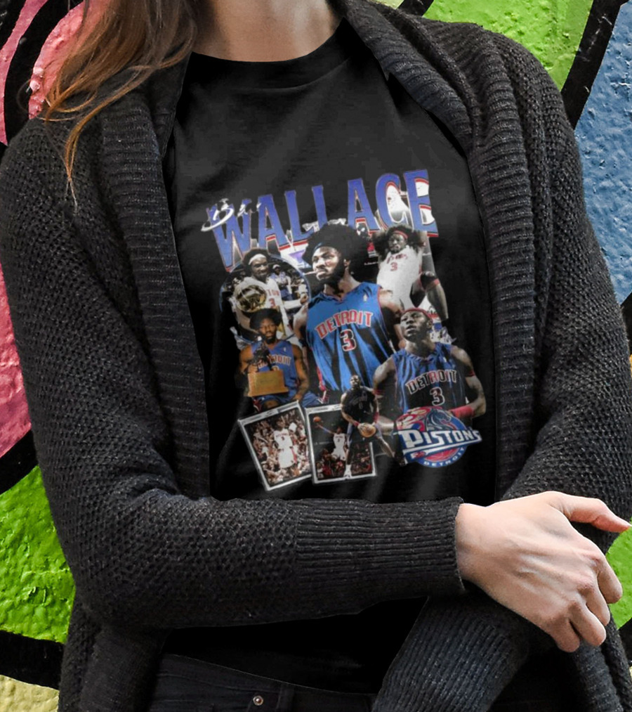 Ben Wallace Detroit Pistons Basketball Legends Collage T-Shirt