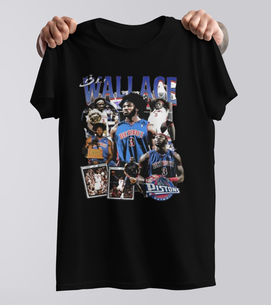 Ben Wallace Detroit Pistons Basketball Legends Collage T-Shirt