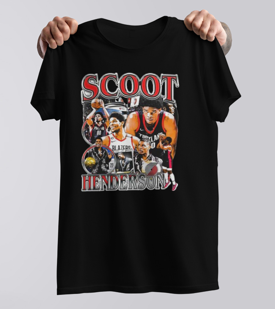 Scoot Henderson Portland Trail Blazers NBA Basketball Montage T-Shirt