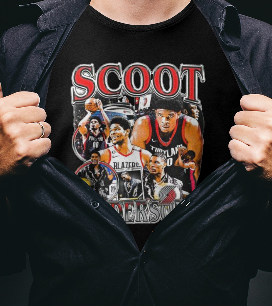 Scoot Henderson Portland Trail Blazers NBA Basketball Montage T-Shirt