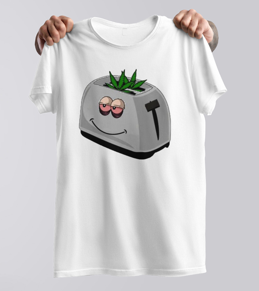 Toasted Weed Toaster With Cannabis Leaves And Relaxed Face T-Shirt