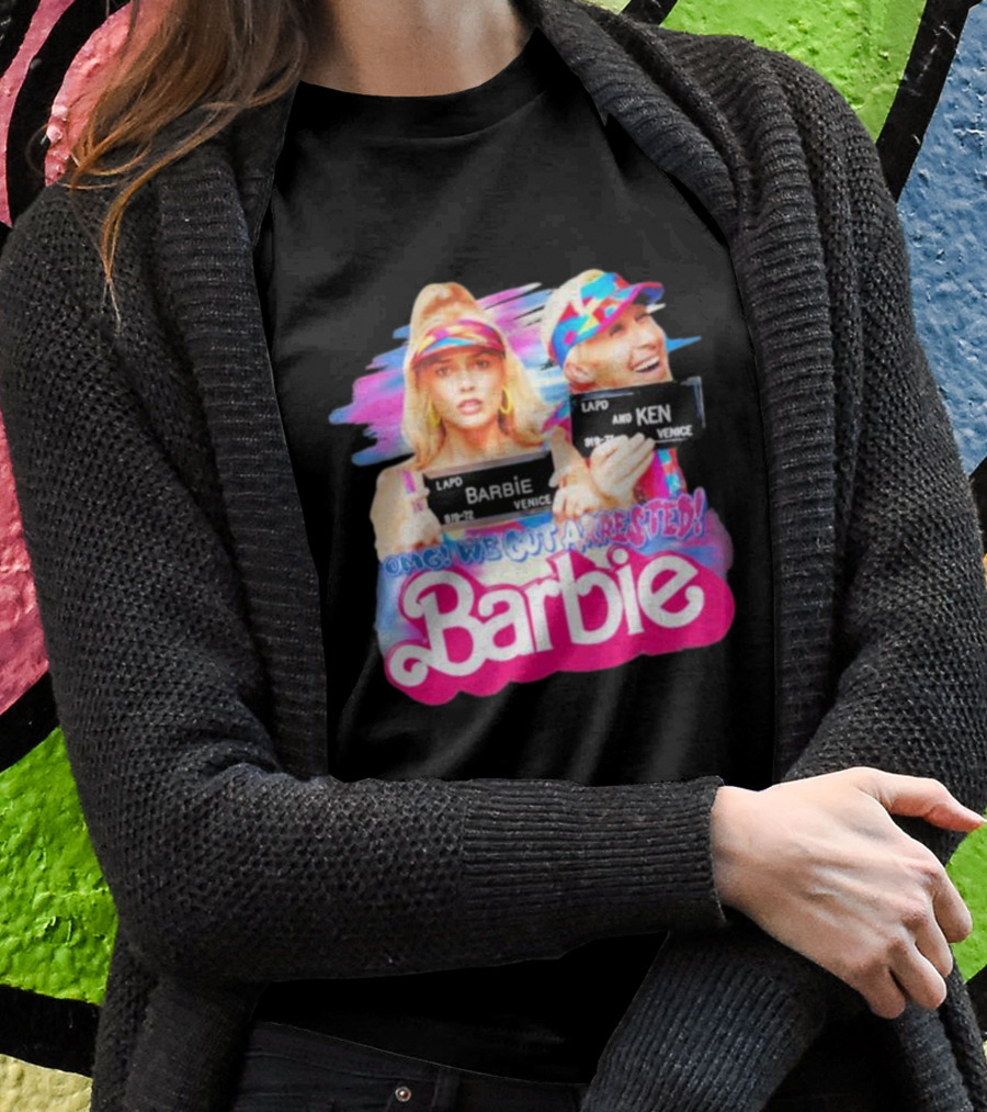 Barbenheimer Barbie And Ken OMG We Got Arrested Venice Mugshot T-Shirt
