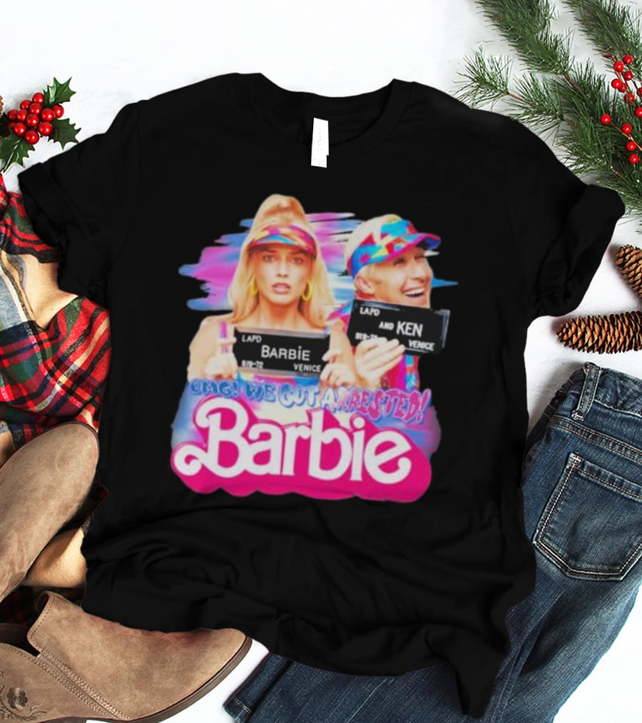 Barbenheimer Barbie And Ken OMG We Got Arrested Venice Mugshot T-Shirt