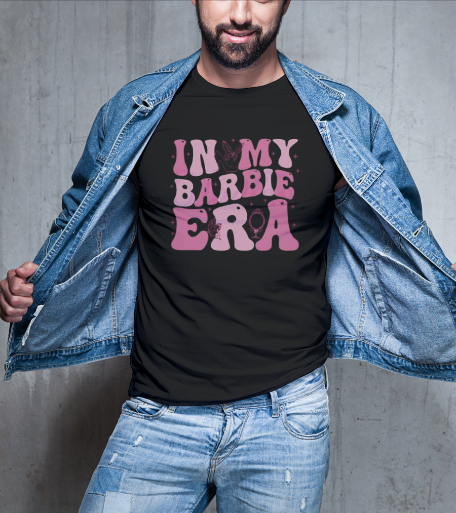 In My Barbie Era Butterfly Mirror Pink Letters T-Shirt
