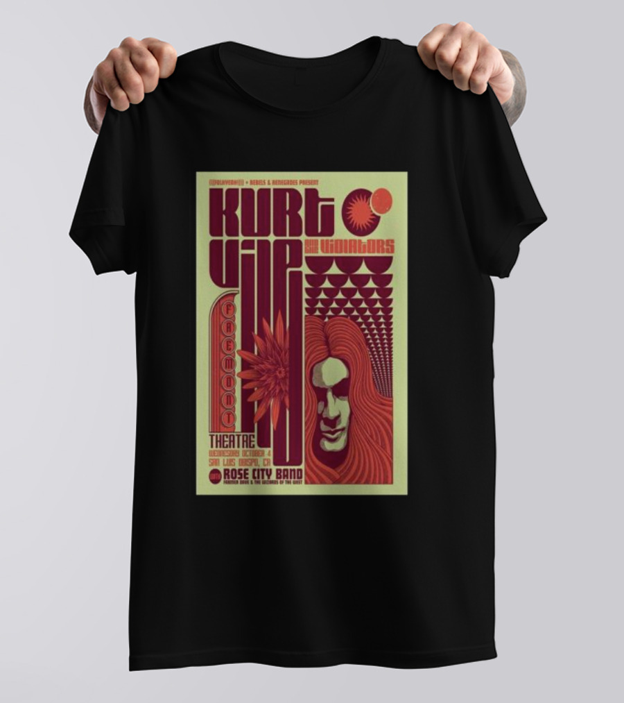 Kurt Vile And The Violators San Luis Obispo Fremont Theatre Rose City Band T-Shirt