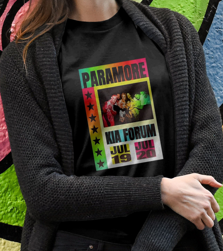 Paramore Kia Forum July 19 20 Starburst Neon Group T-Shirt