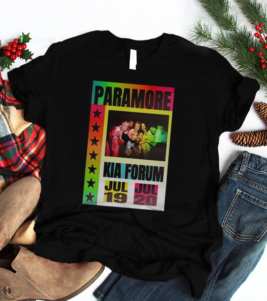 Paramore Kia Forum July 19 20 Starburst Neon Group T-Shirt