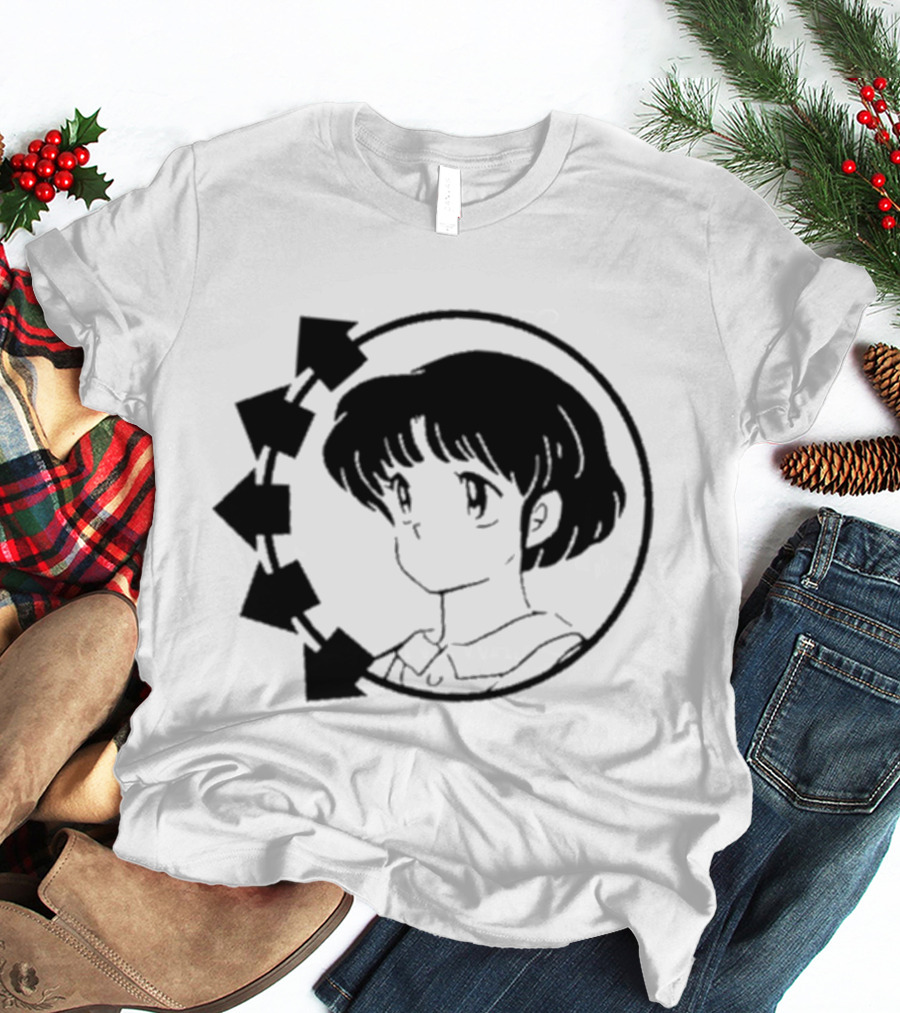 Blink-182 Smiley Akane Tendo Anime Girl Icon In Circle With Arrows T-Shirt