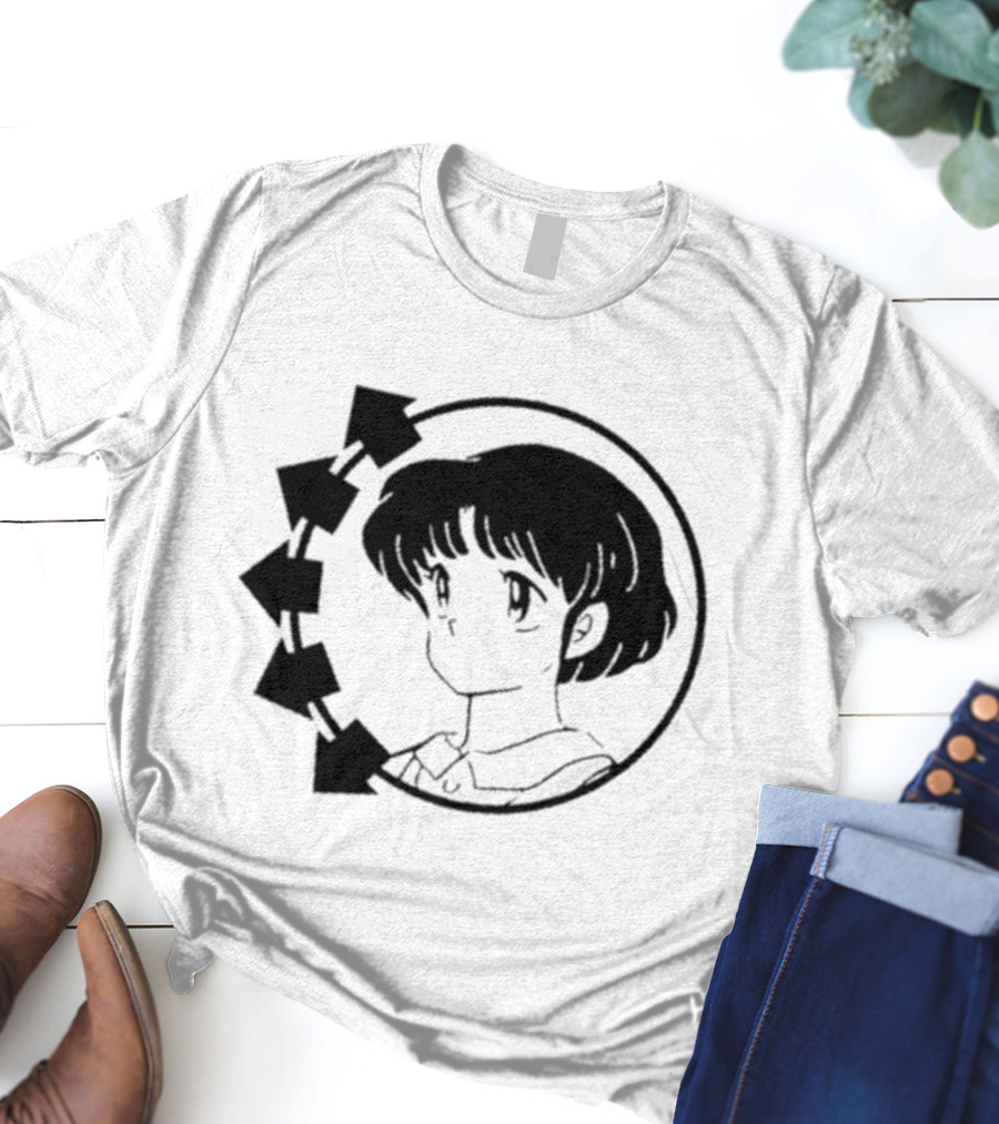 Blink-182 Smiley Akane Tendo Anime Girl Icon In Circle With Arrows T-Shirt