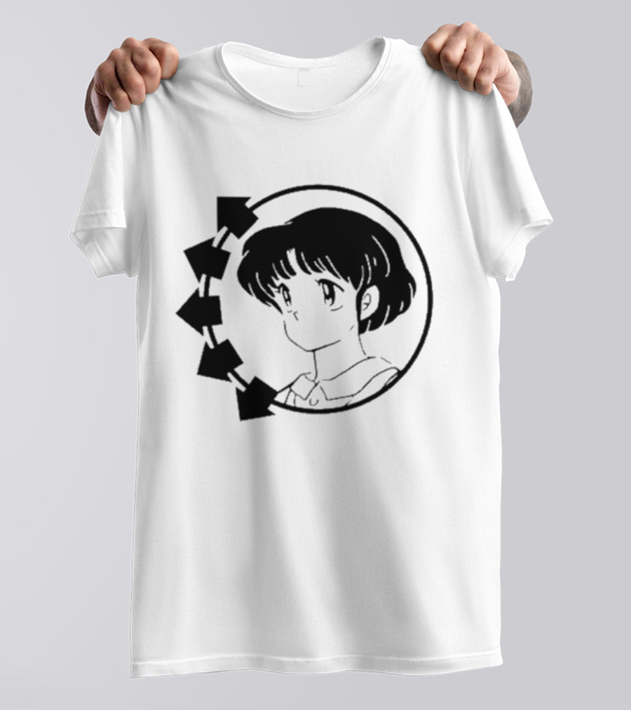 Blink-182 Smiley Akane Tendo Anime Girl Icon In Circle With Arrows T-Shirt