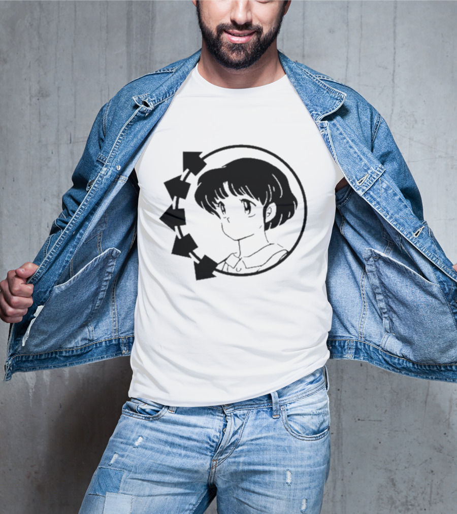 Blink-182 Smiley Akane Tendo Anime Girl Icon In Circle With Arrows T-Shirt