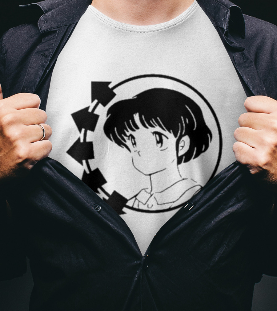 Blink-182 Smiley Akane Tendo Anime Girl Icon In Circle With Arrows T-Shirt