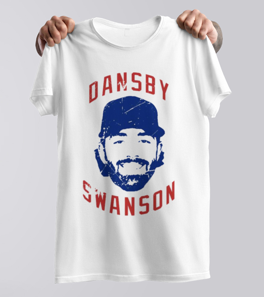 Dansby Swanson Chicago Baseball Portrait Fan T-Shirt