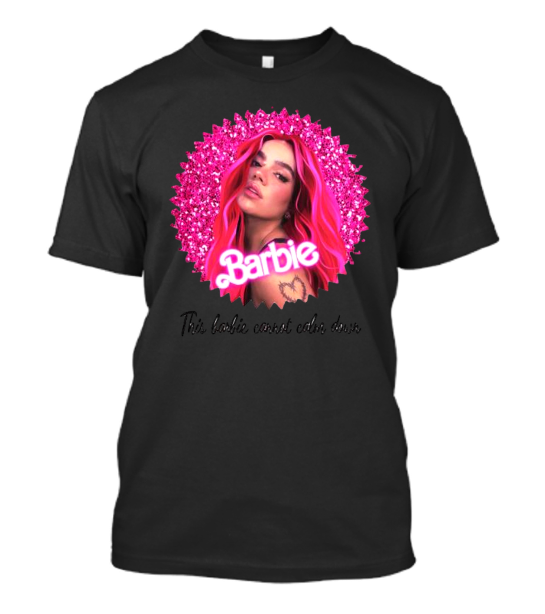 Karol G Barbie Glitter Portrait This Barbie Cannot Calm Down T-Shirt