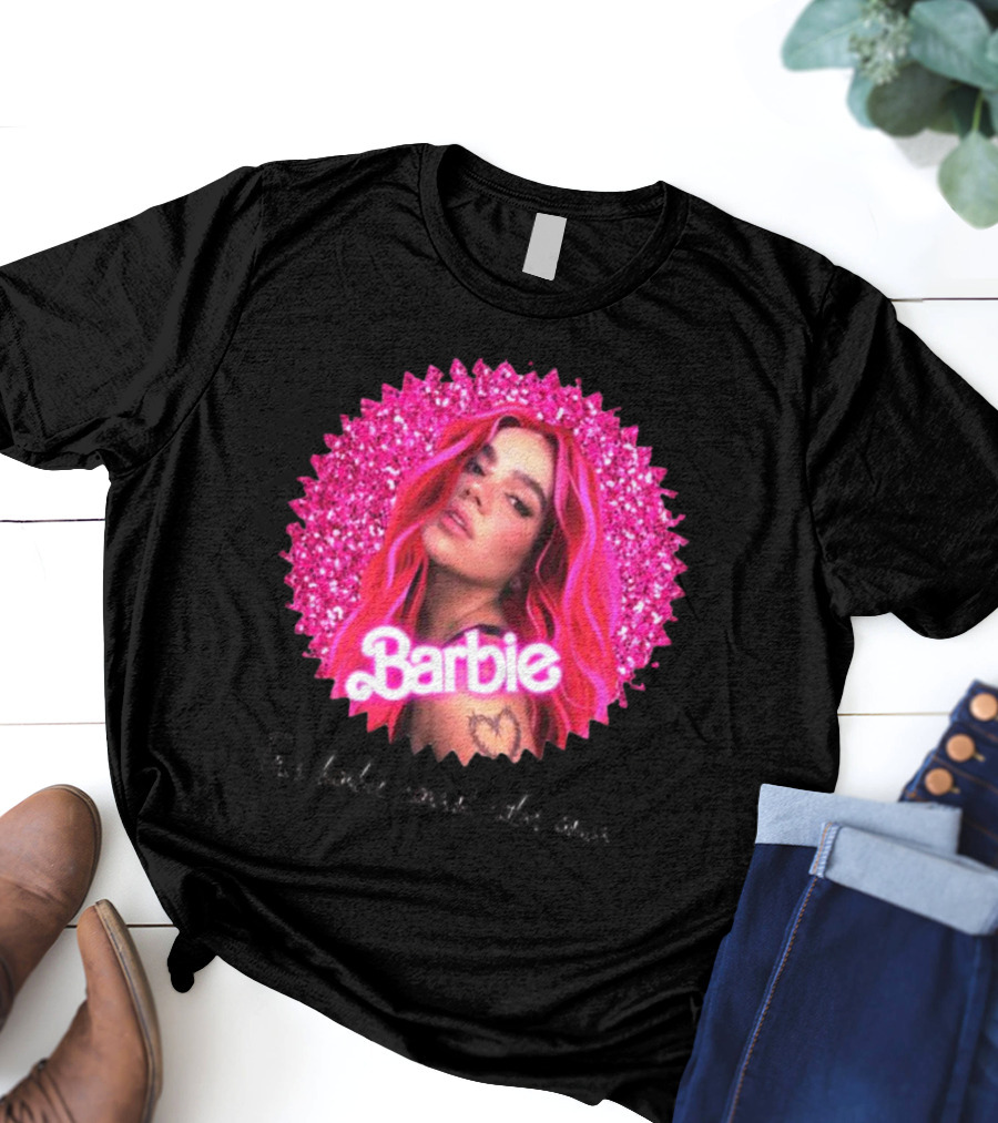 Karol G Barbie Glitter Portrait This Barbie Cannot Calm Down T-Shirt