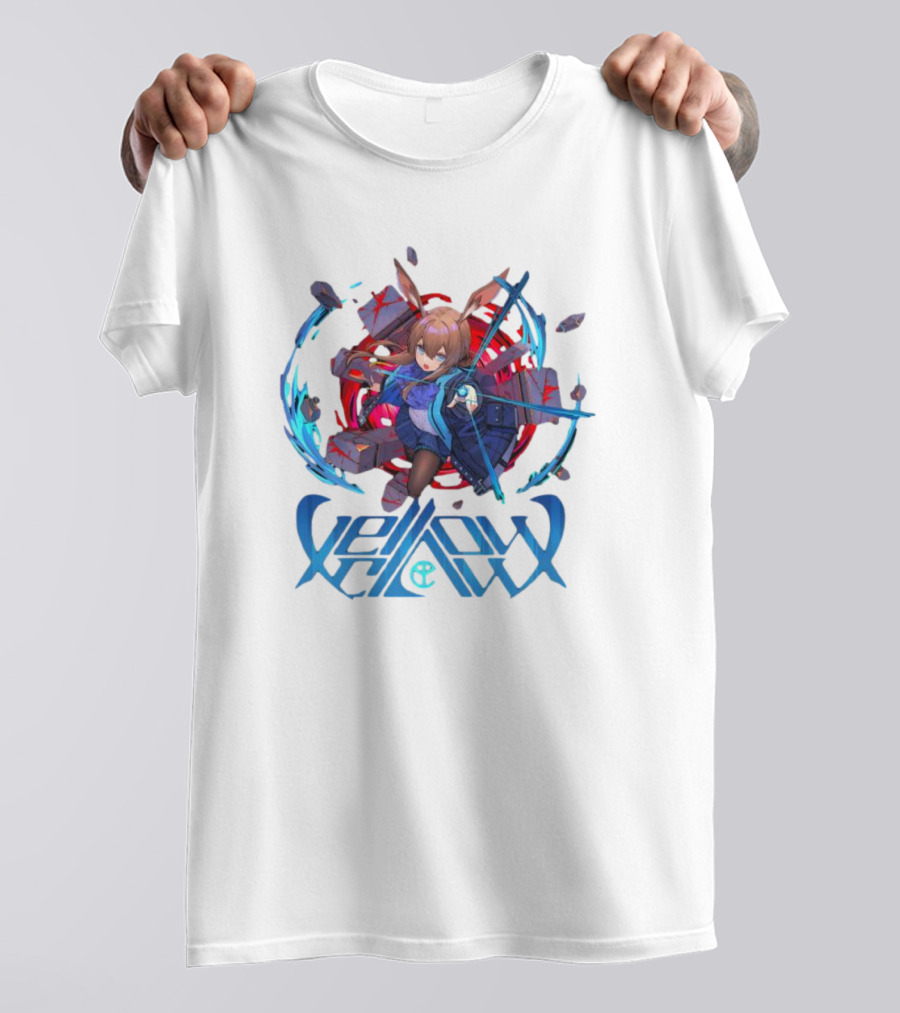 Arknights Yellow Claw Character With Sword And Energy Circle T-Shirt