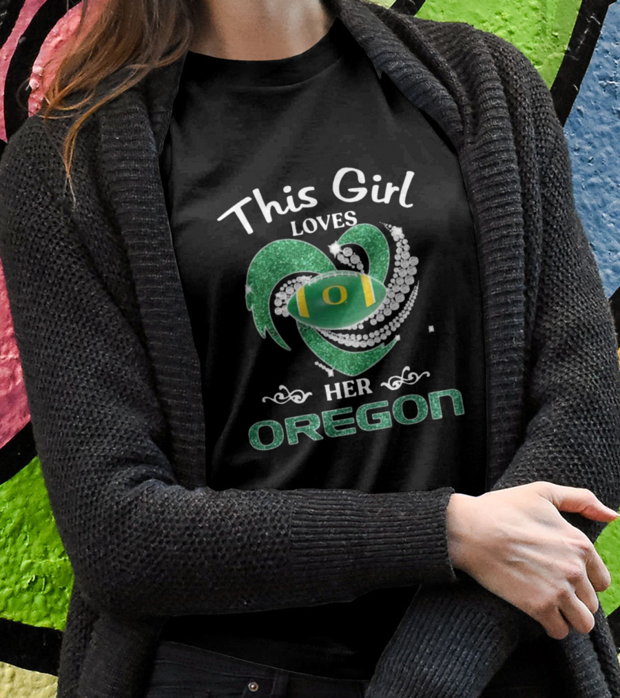 This Girl Loves Her Oregon Football Fan Sparkle T-Shirt