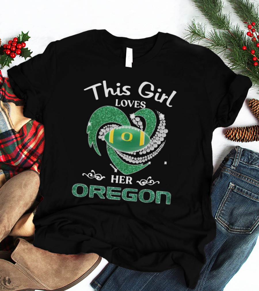 This Girl Loves Her Oregon Football Fan Sparkle T-Shirt