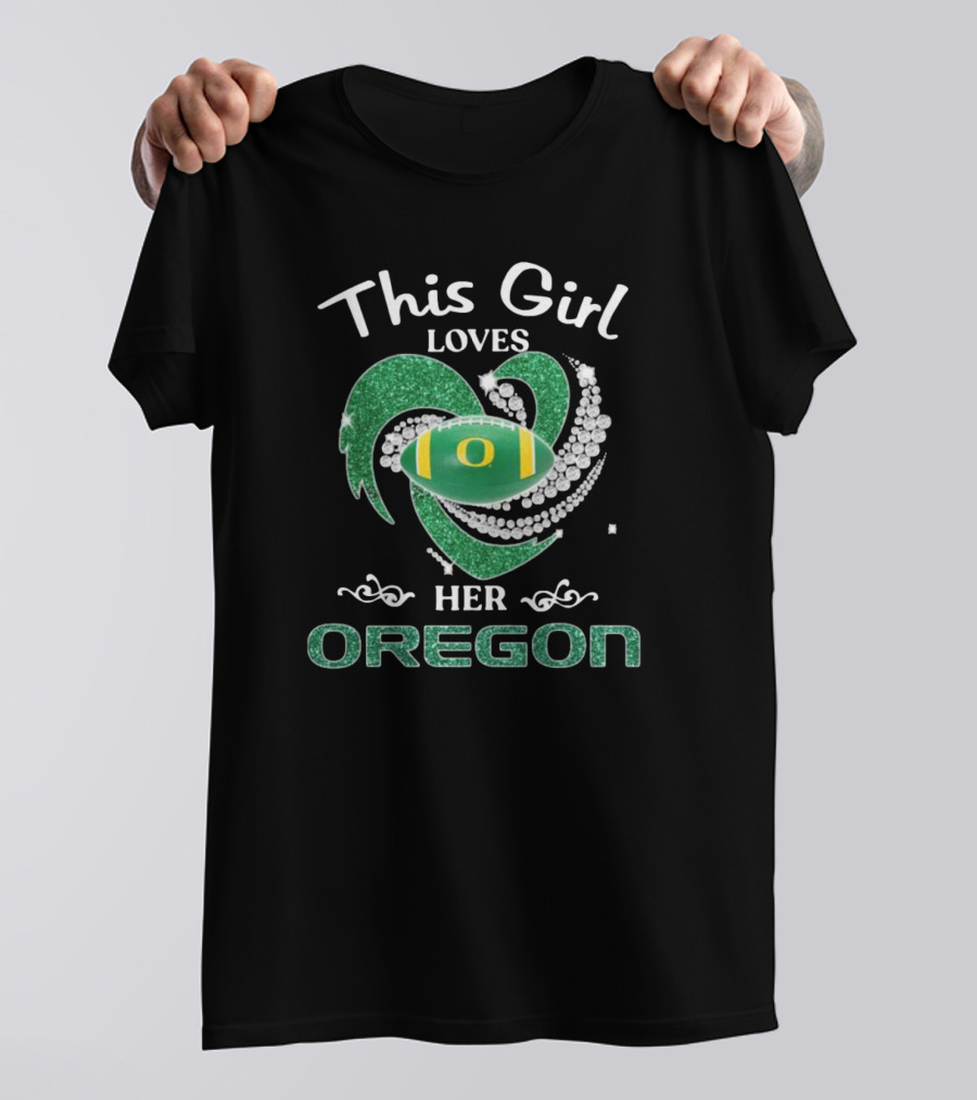 This Girl Loves Her Oregon Football Fan Sparkle T-Shirt