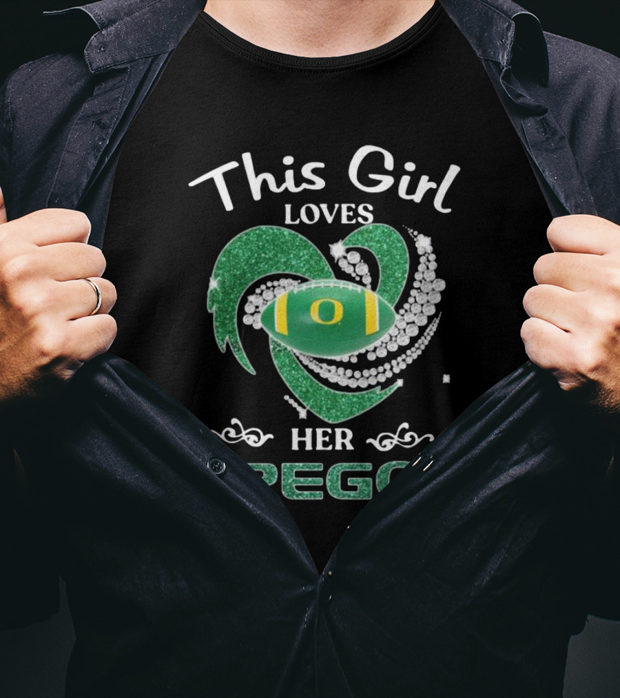 This Girl Loves Her Oregon Football Fan Sparkle T-Shirt