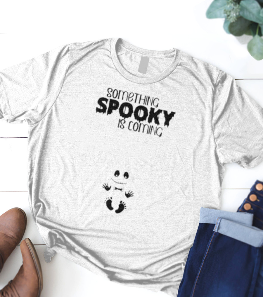 Something Spooky Is Coming Jack Skellington Nightmare Christmas Pregnancy Reveal T-Shirt
