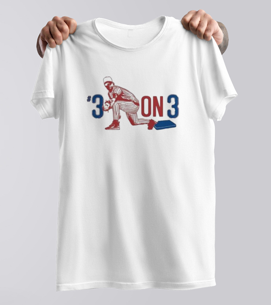3 On 3 Baseball Player Stance Iconic T-Shirt