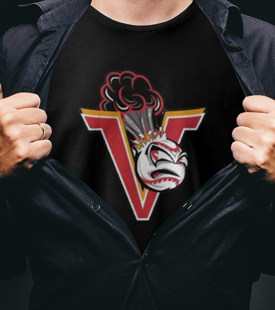 Mavericks Volcanoes Alternate Logo V-Eruption Baseball Mascot T-Shirt