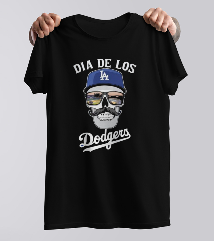 Dia De Los Dodgers LA Skull T-Shirt