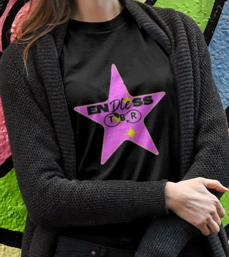 Endless TBR Star Pink Emblem With Books And Dice T-Shirt