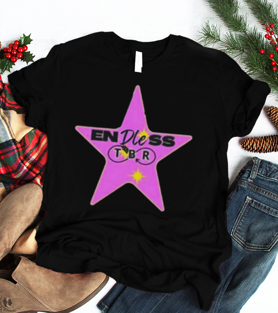 Endless TBR Star Pink Emblem With Books And Dice T-Shirt