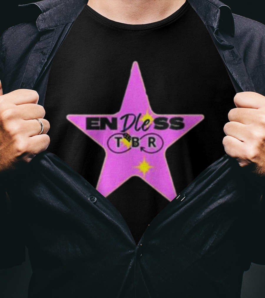 Endless TBR Star Pink Emblem With Books And Dice T-Shirt