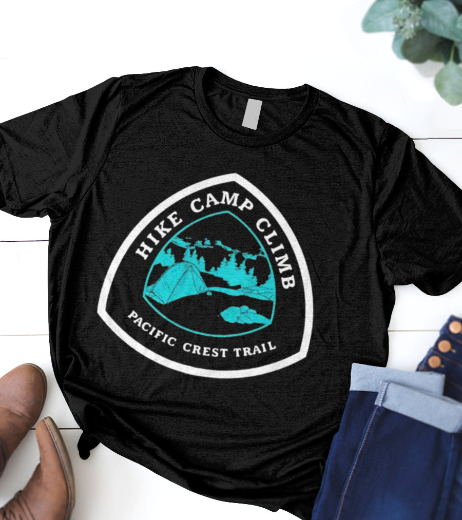 Hike Camp Climb Pacific Crest Trail Adventure Badge T-Shirt