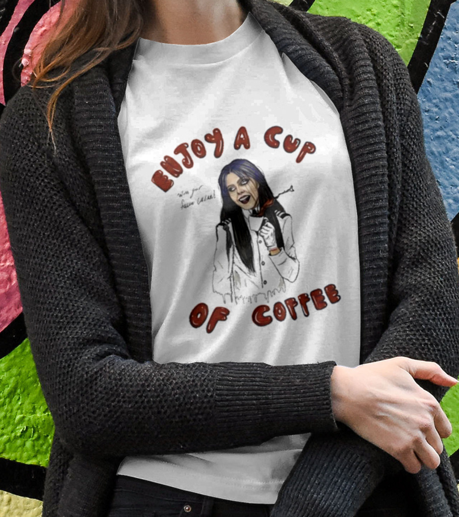 Enjoy A Cup Of Coffee Kim Dracula Halloween T-Shirt