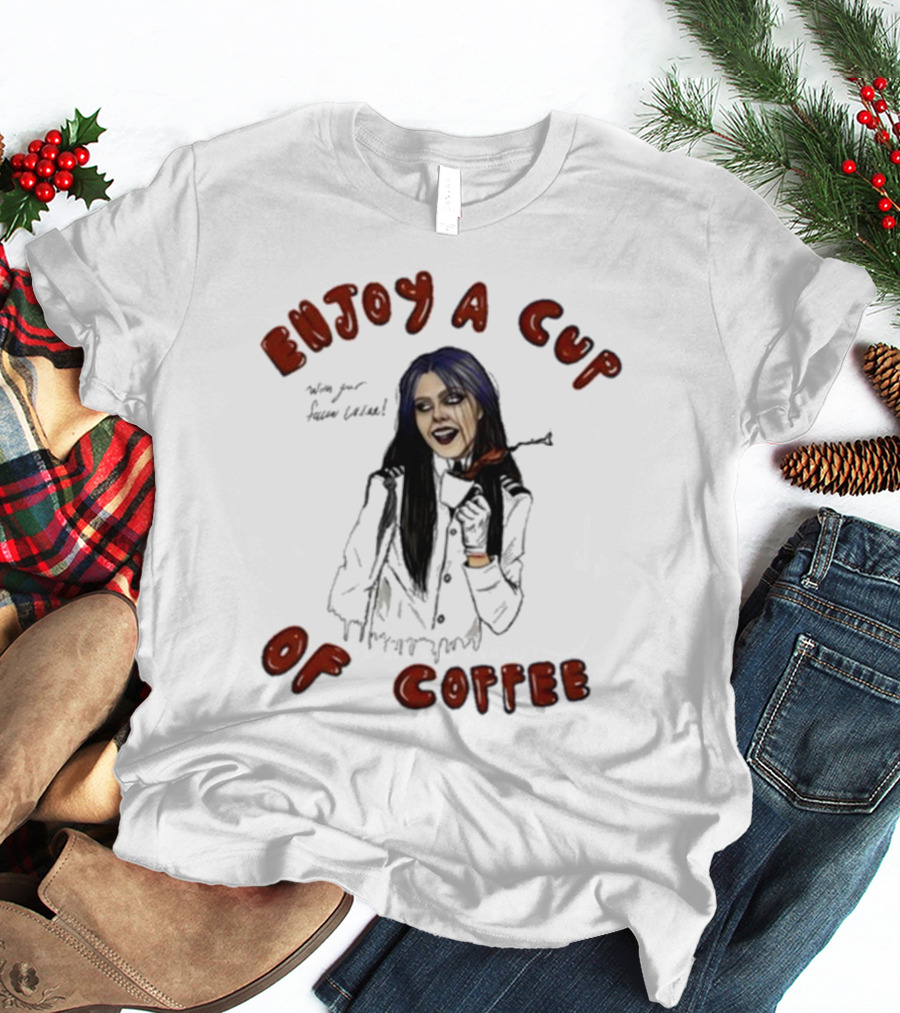 Enjoy A Cup Of Coffee Kim Dracula Halloween T-Shirt