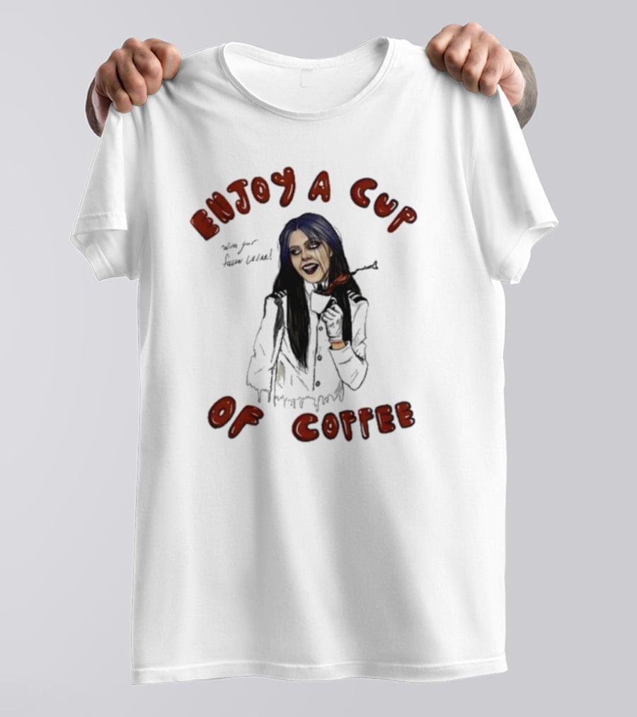 Enjoy A Cup Of Coffee Kim Dracula Halloween T-Shirt