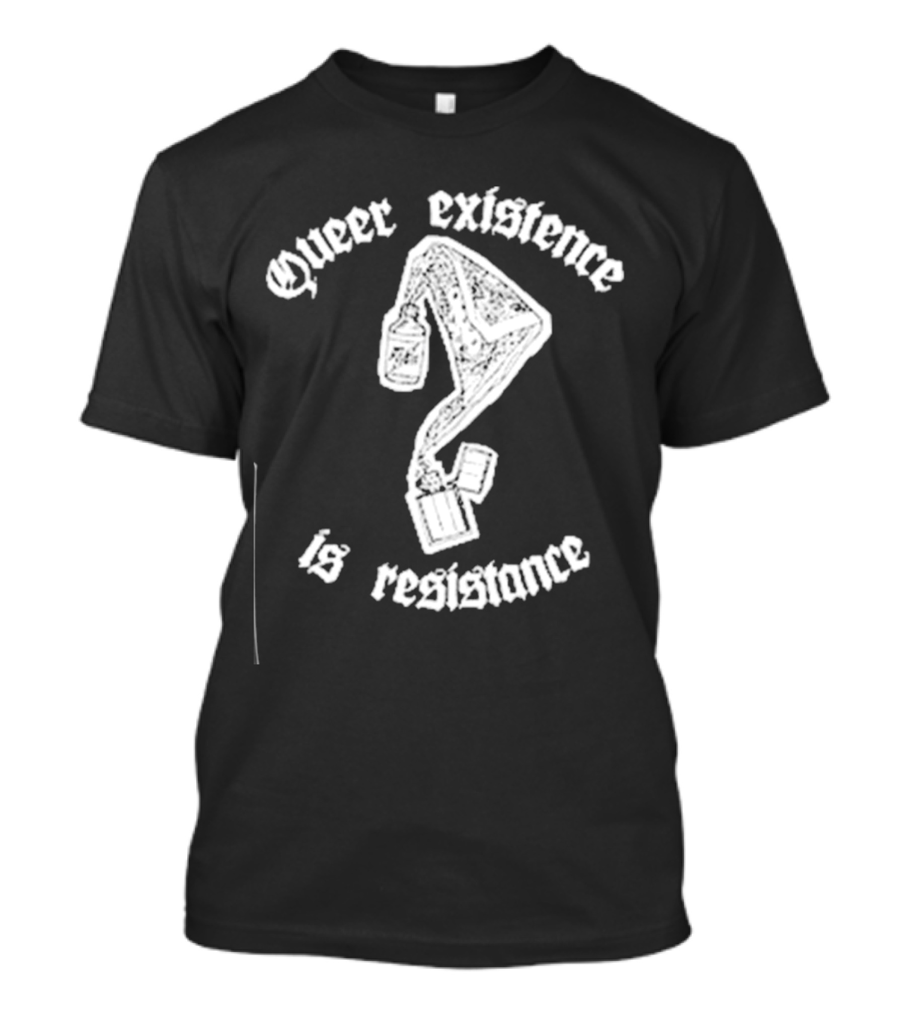 Queer Existence Is Resistance Question Mark Graffiti T-Shirt