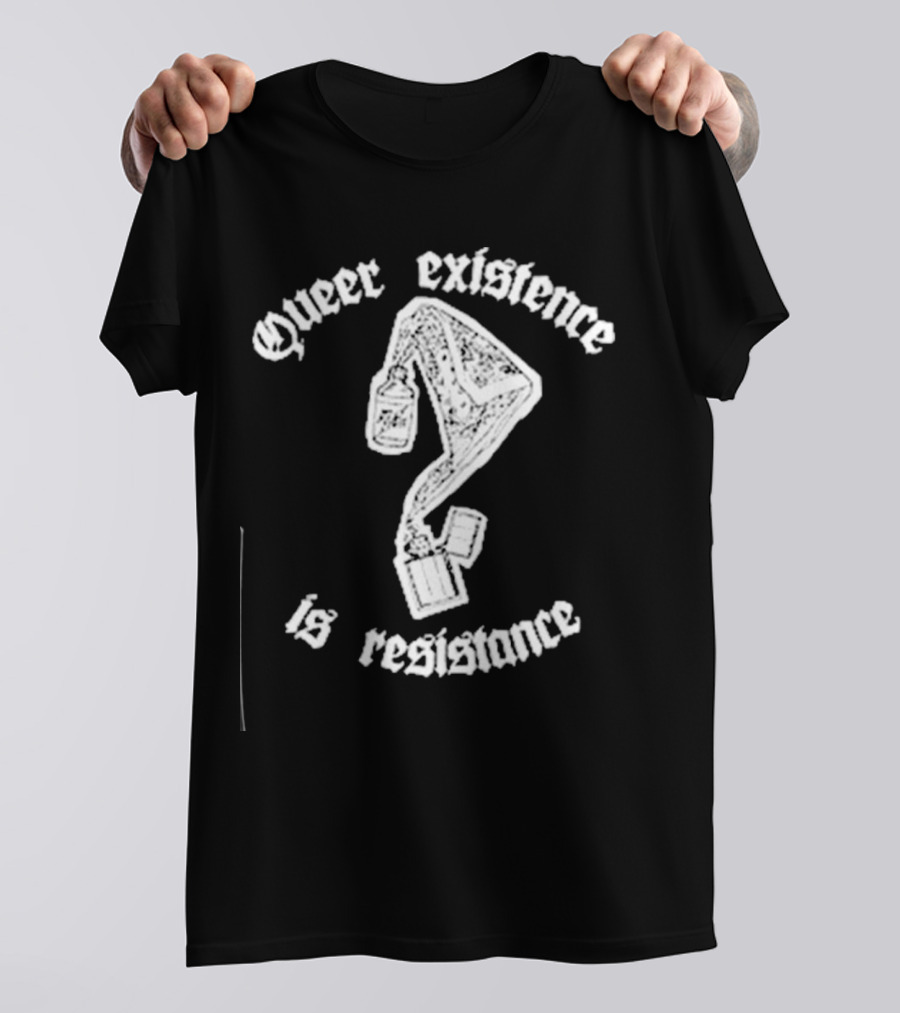Queer Existence Is Resistance Question Mark Graffiti T-Shirt