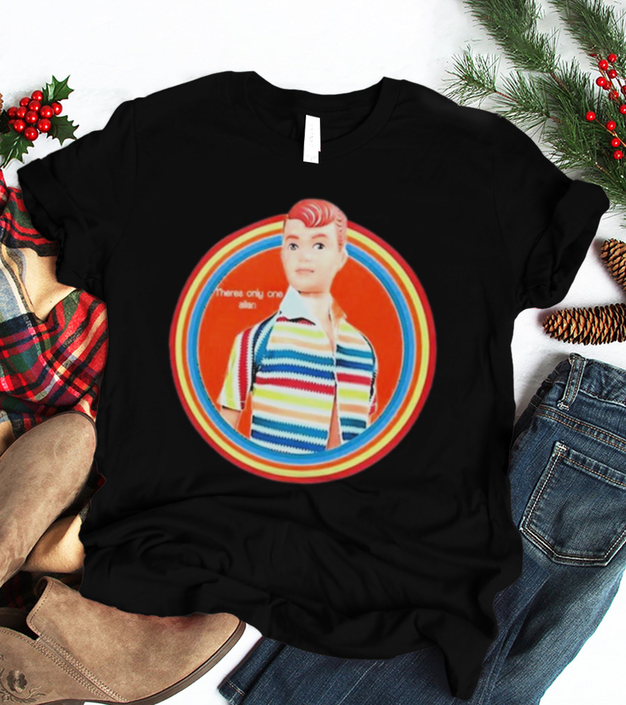 Sitcomabed Theres Only One Allan Retro Striped Doll T-Shirt