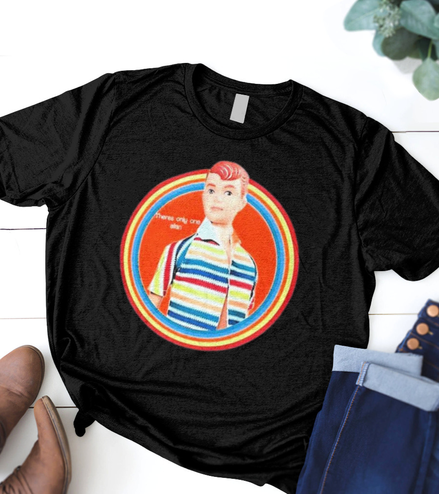Sitcomabed Theres Only One Allan Retro Striped Doll T-Shirt
