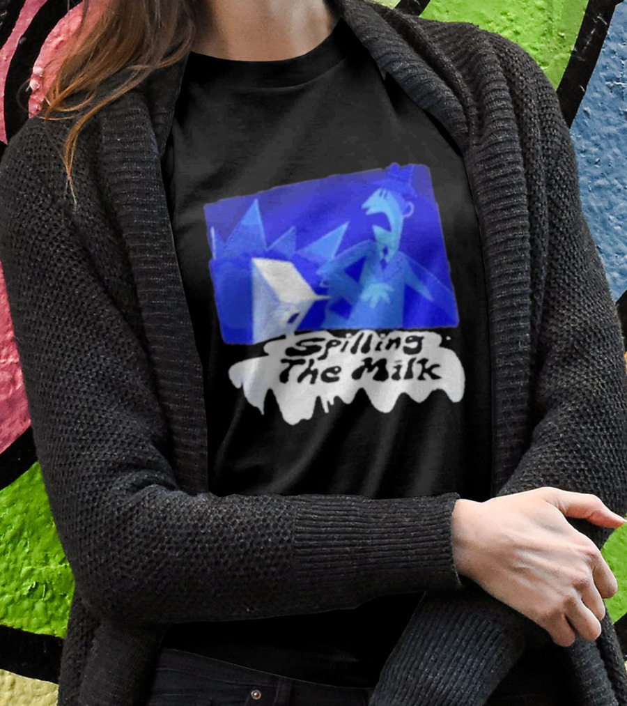 Spilling The Milk Blue Businessman Cartoon T-Shirt