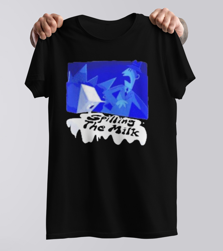Spilling The Milk Blue Businessman Cartoon T-Shirt