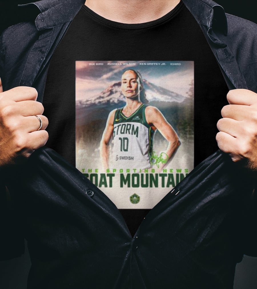 Sue Bird The Sporting News GOAT Mountain Storm 10 T-Shirt