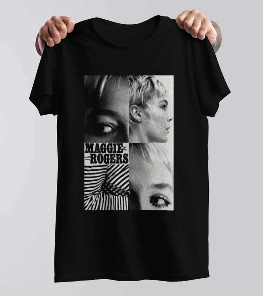 Maggie Rogers Vintage Black And White Portrait Collage Nashville T-Shirt