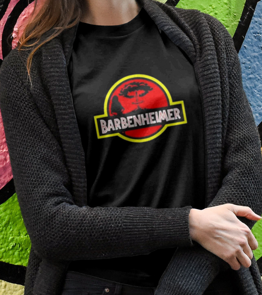 Barbenheimer Dinosaur Explosion Red T-Shirt