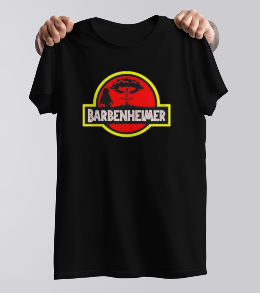 Barbenheimer Dinosaur Explosion Red T-Shirt