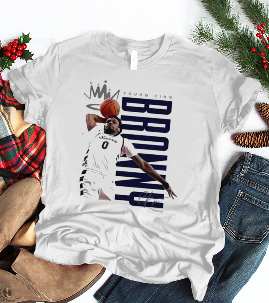 Bronny Young King Basketball Dunk - Crowned Athlete T-Shirt