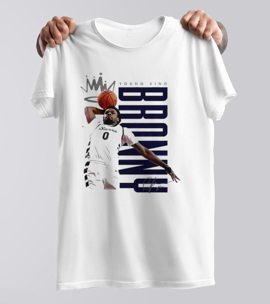 Bronny Young King Basketball Dunk - Crowned Athlete T-Shirt