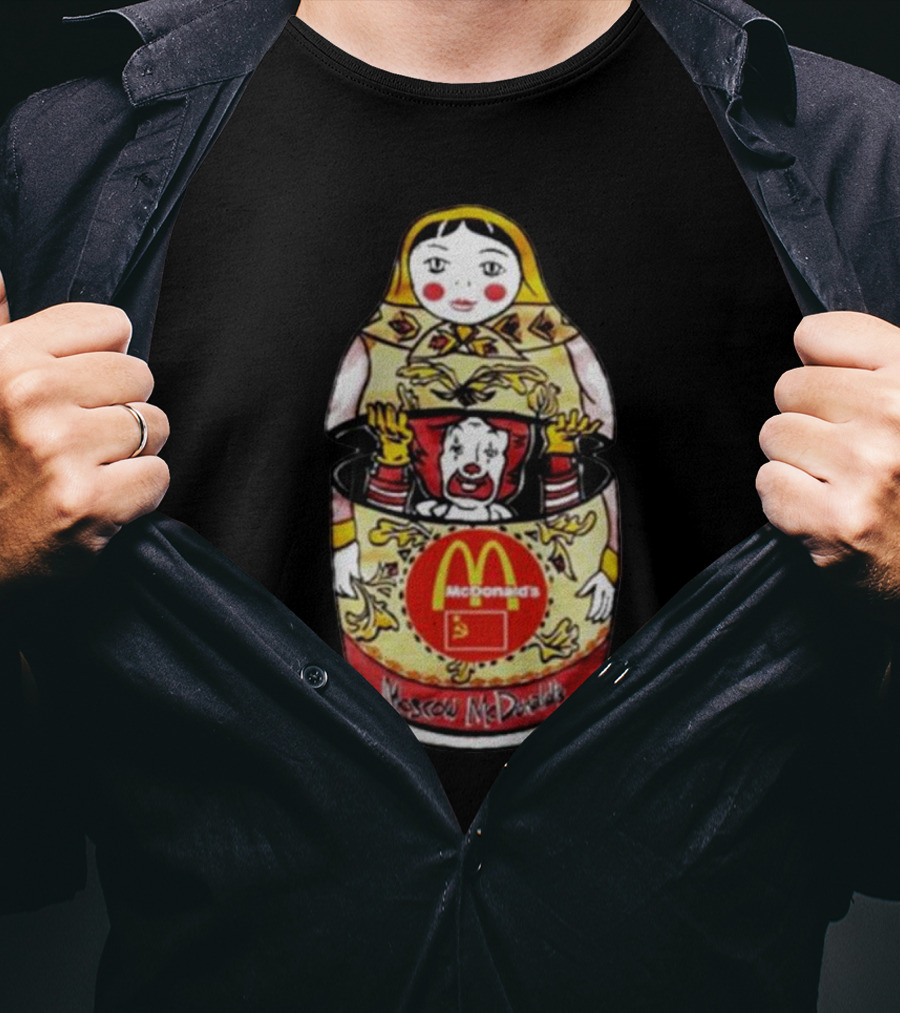 Moscow McDonald's Russian Doll With McDonald's Logo And Ronald McDonald T-Shirt